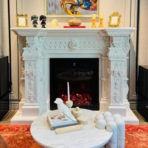 Marble Fire Palace For Home - Color: White