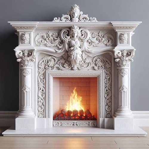 Marble Fire Palace For Home - Color: White