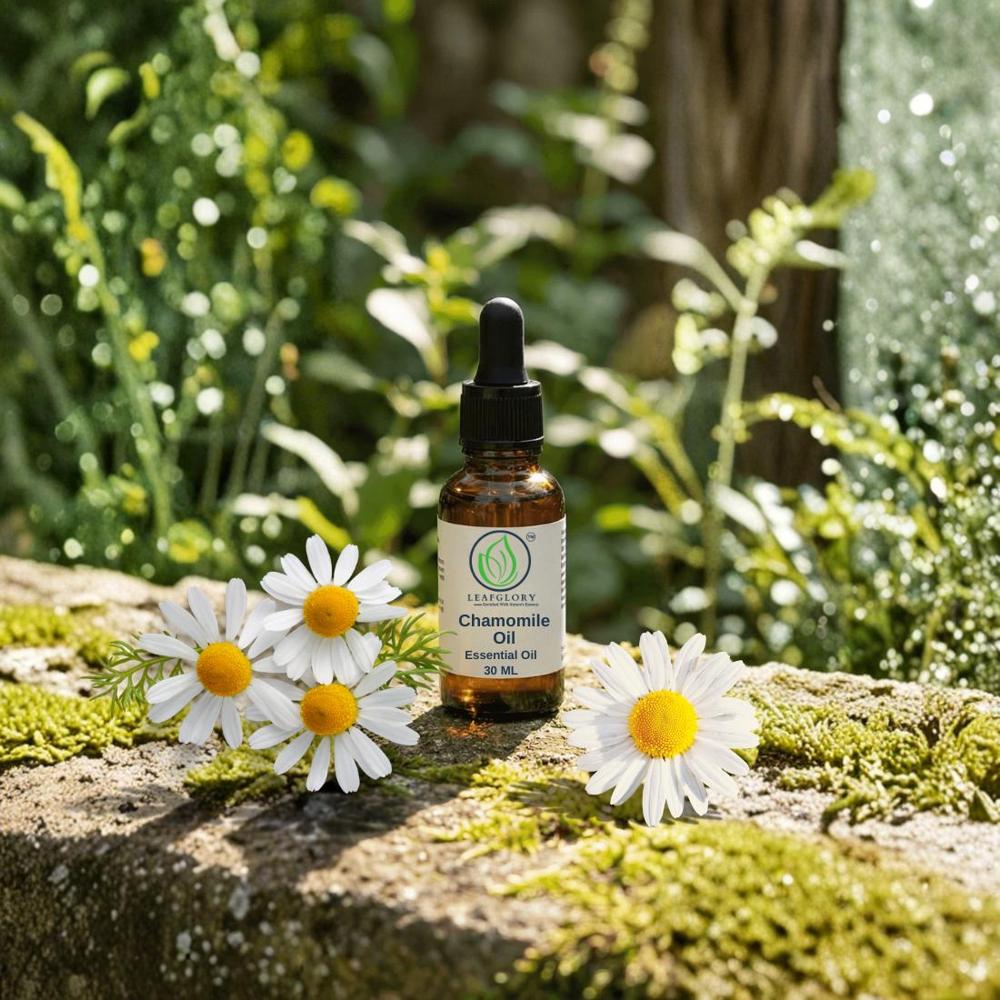 Chamomile Essential Oil | 100% Pure & Natural | Anti Inflammatory Grade | Natural Roman & German Blue Chamomile Oil | Therapeutic Extract for Skincare | Aromatherapy & Wellness Applications | Wholesale Manufacturer & Exporter | Leafglory