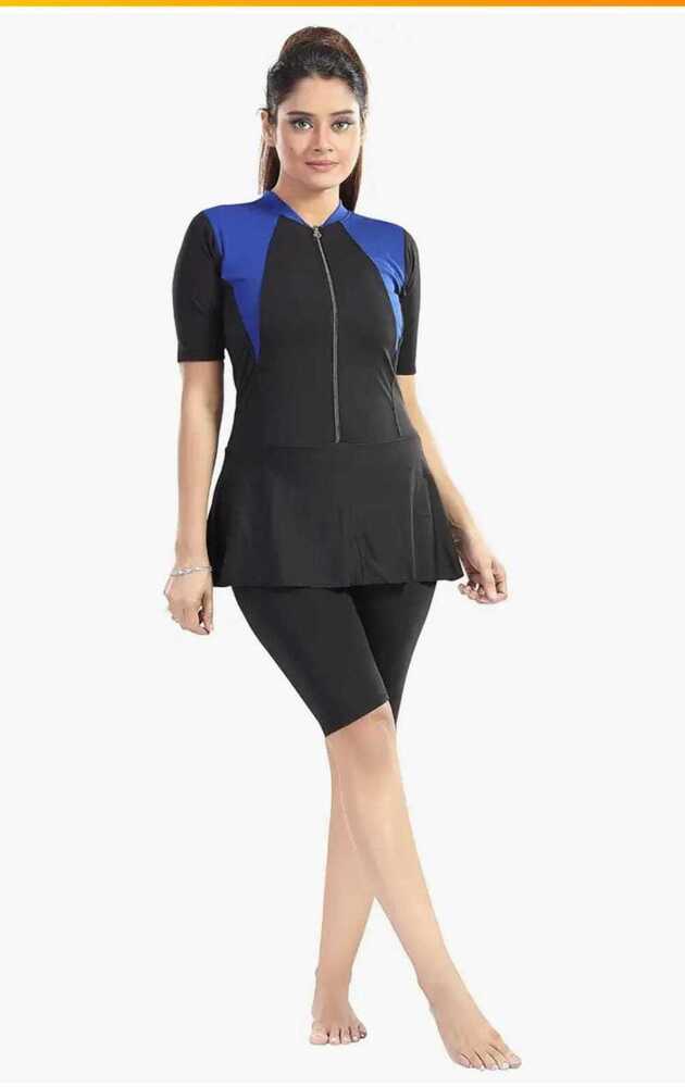 Womens Swimming Costume With Front Zipper