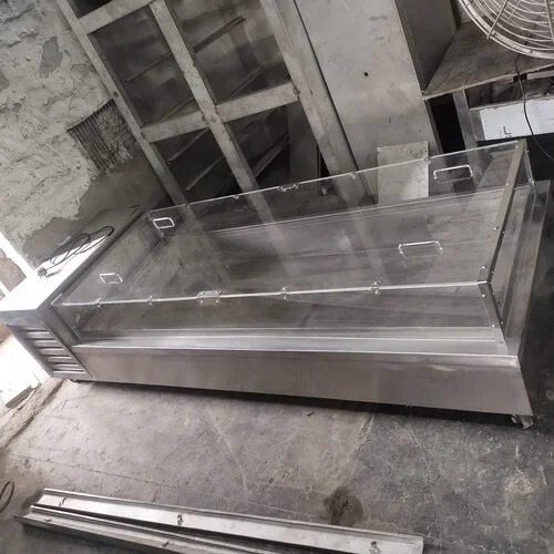 Dead Body Freezer Box - Stainless Steel, 96x30x24 Inch, Silver Color | 220v Power, -10â° To -12â°c Temperature Range, 1-year Warranty