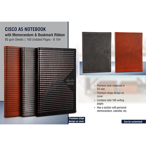 Cisco A5 notebook with memorandum & Bookmark ribbon
