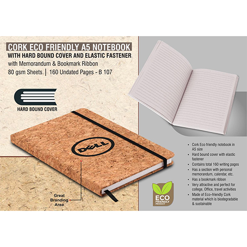 Cork Eco friendly A5 notebook with Hard bound cover