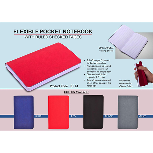 Flexible Pocket Notebook with Ruled & Checked pages