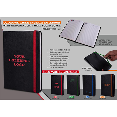 Colorful Laser engrave notebook with Memorandum