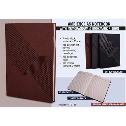 Ambience A5 notebook with memorandum & Bookmark ribbon