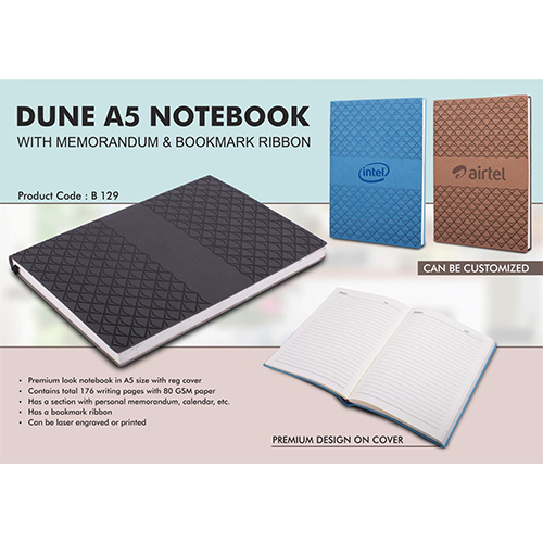 Dune A5 notebook with memorandum & Bookmark ribbon