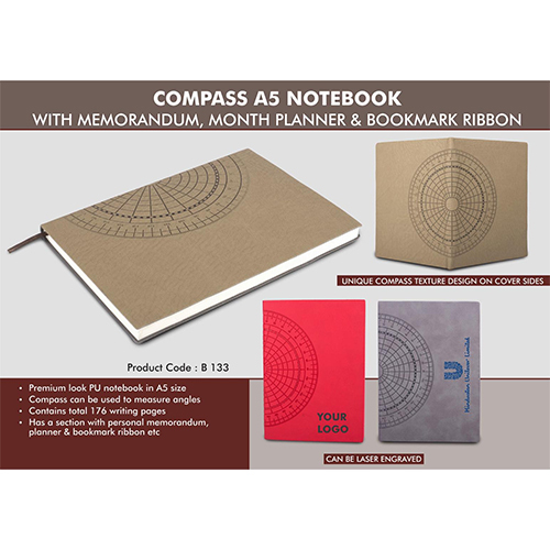 Compass A5 notebook with memorandum, month planner