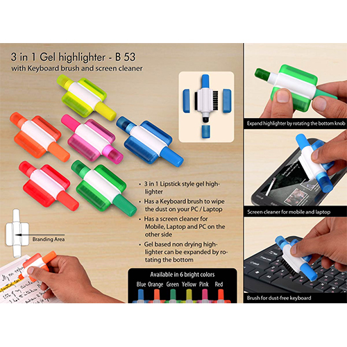 Gel highlighter with Keyboard brush and screen cleaner