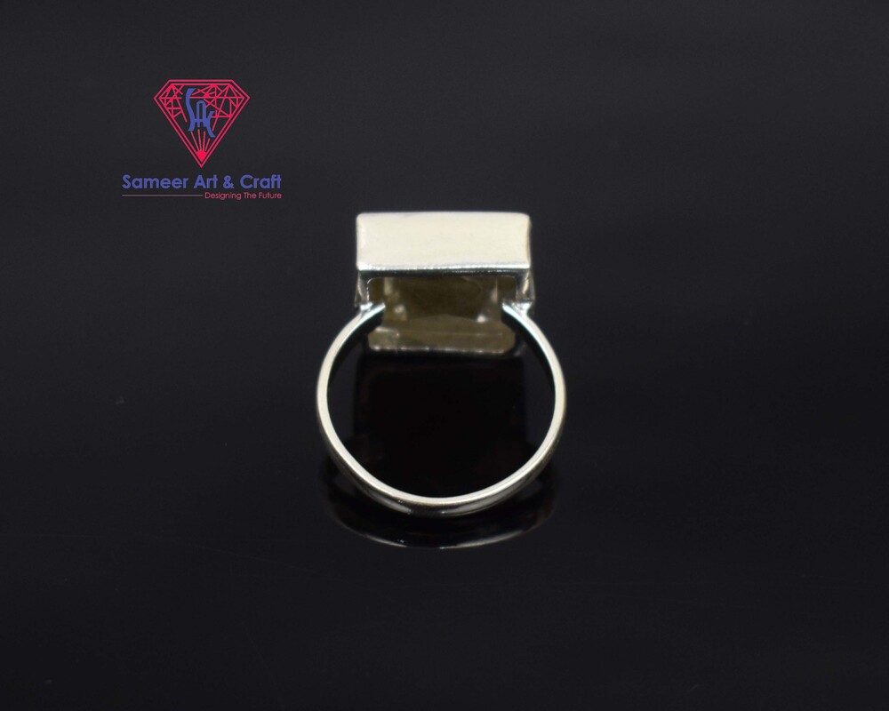 925 Sterling Silver Natural Labradorite Gemstone In Square Shape