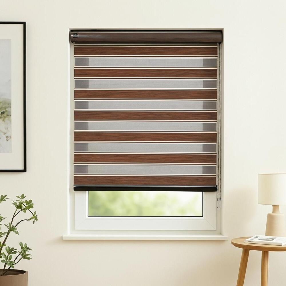Designer Zebra Blinds - Color: Brown