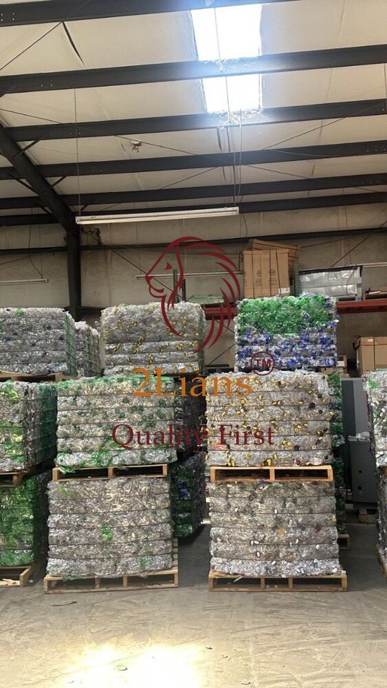 PET bottle on bales post industrial