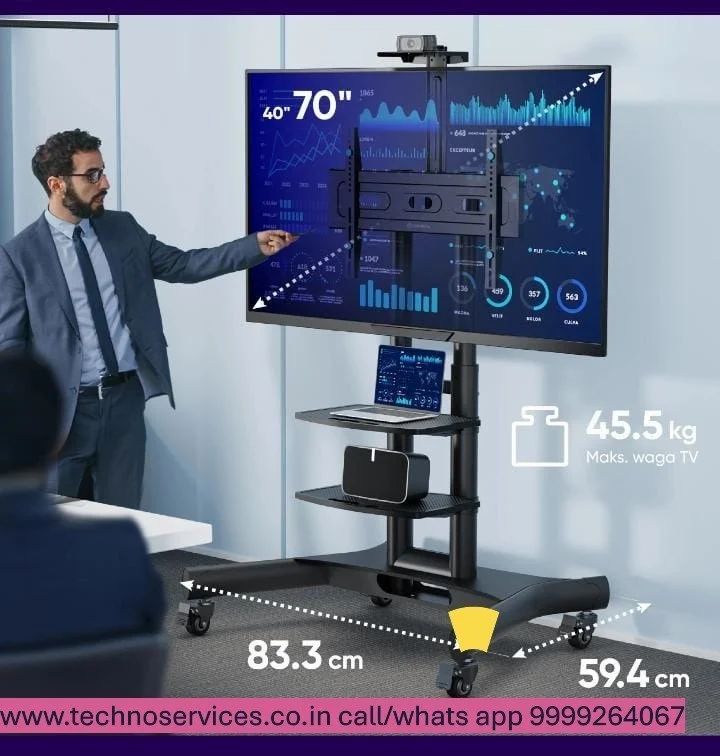 Interactive Flat Panel Stand - Features: Moovable