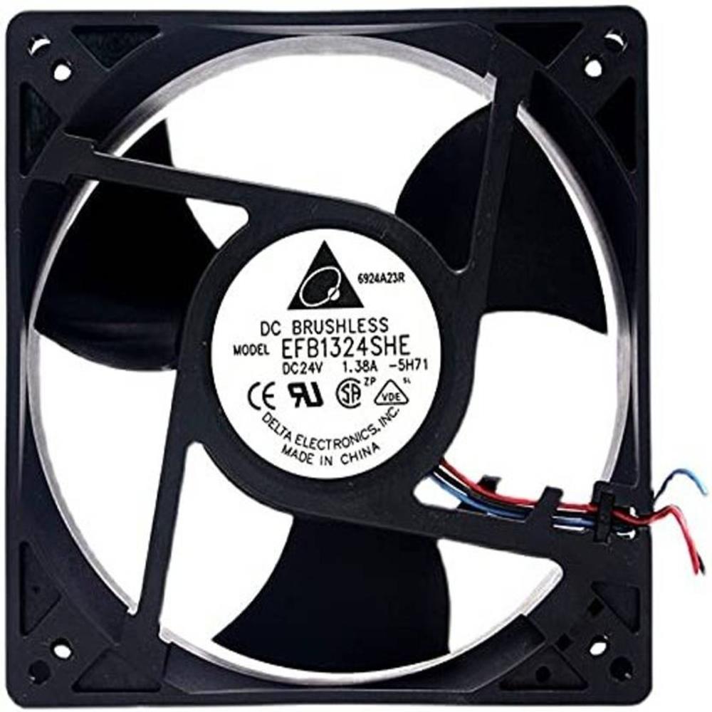 Delta EFB1324SHE 24V DC Fan 1.38A 12738mm Ball Bearing Inverter Industrial Axial Cooling Fan Black