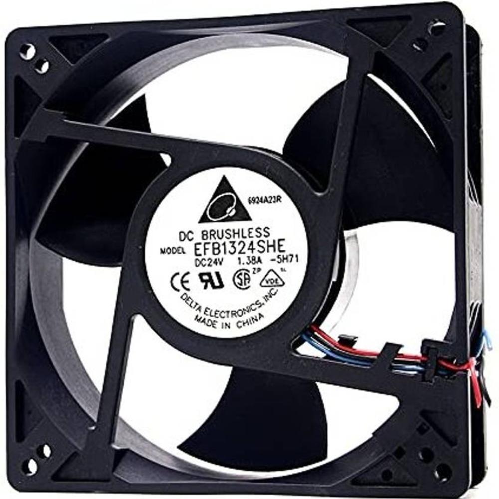 Delta EFB1324SHE 24V DC Fan 1.38A 12738mm Ball Bearing Inverter Industrial Axial Cooling Fan Black