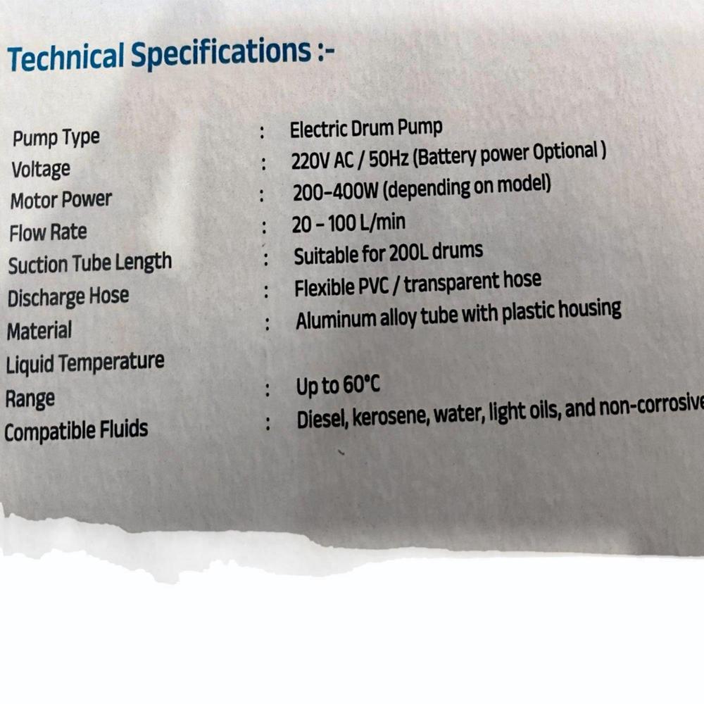 Electric Barrel Pump