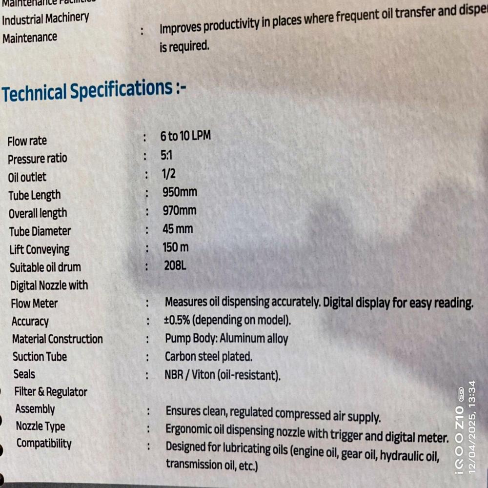 Pneumatic Air Operated Drum Pump