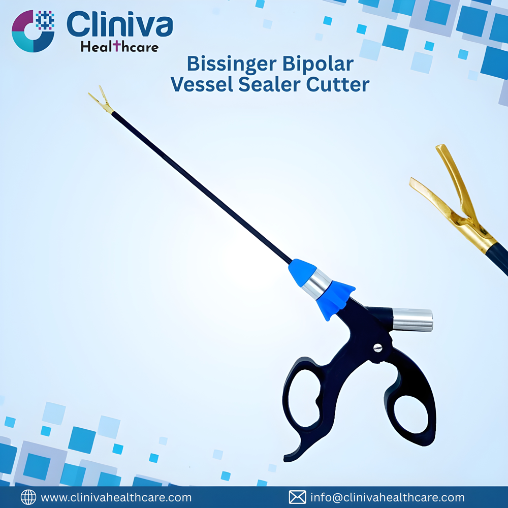 Laparoscopic Open Surgery Instruments Bissinger Bipolar Vessel Sealer Cutter 17cm Gold - Application: Hospital