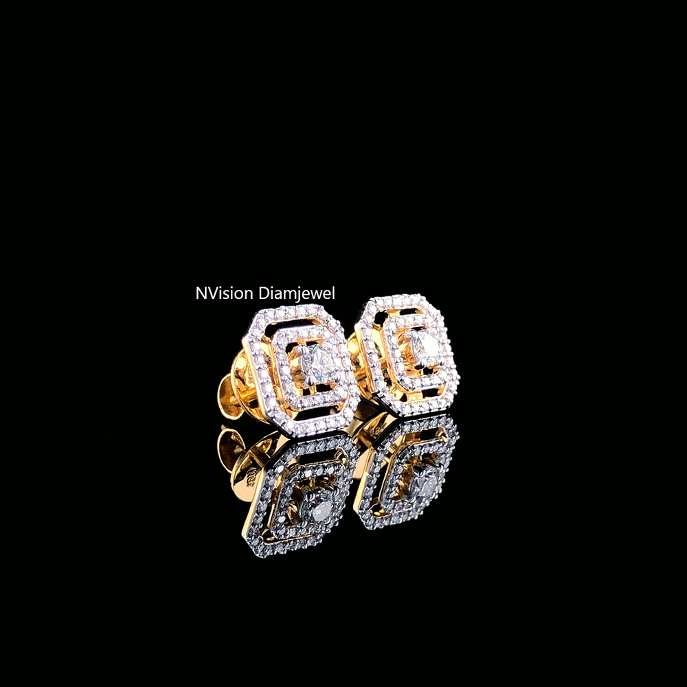 Elite Quad Aura Natural Diamonds Dual Halo Stud Earrings