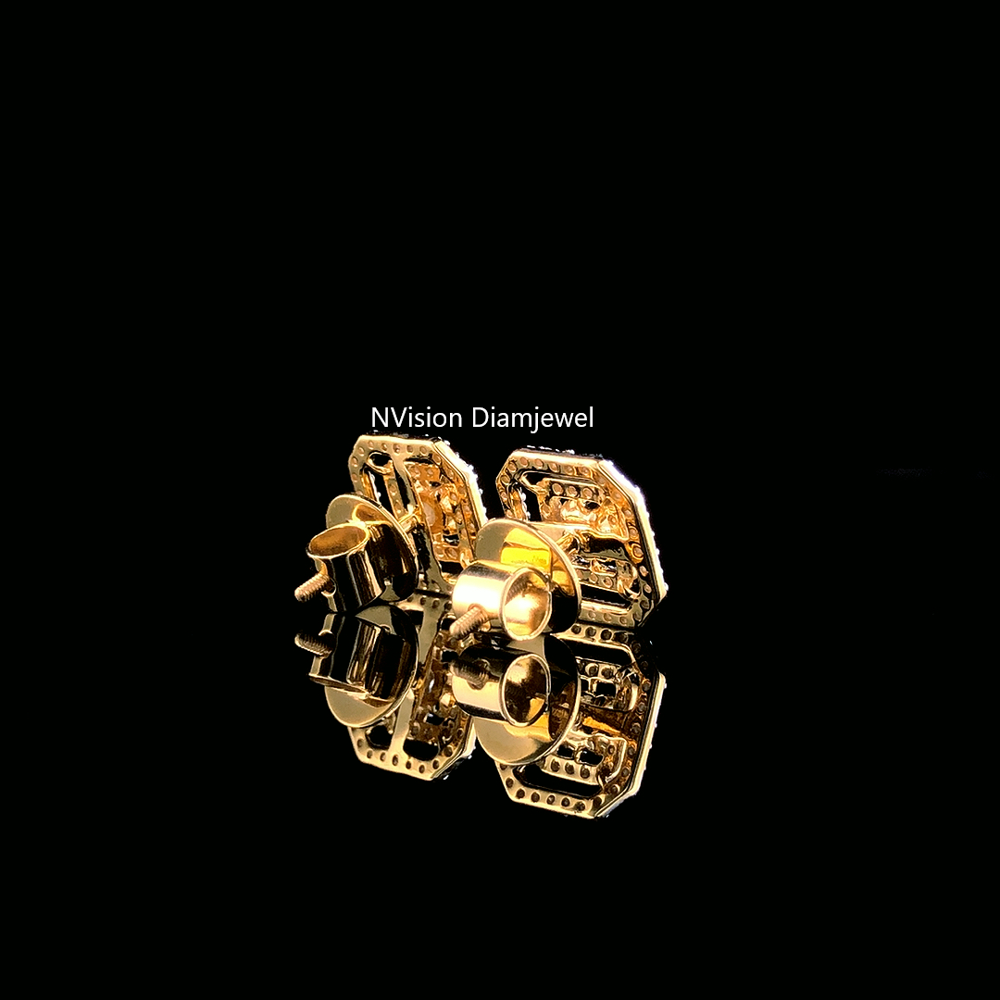 Elite Quad Aura Natural Diamonds Dual Halo Stud Earrings