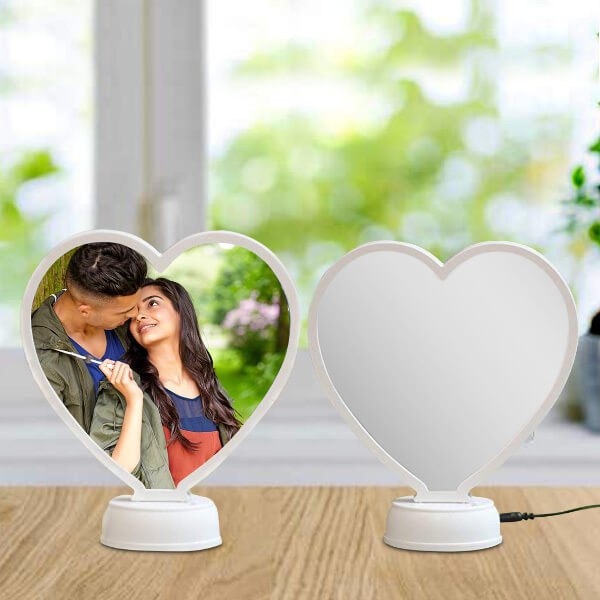 Heart Shape Magic Mirror - Color: White