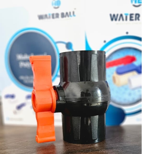 50mm Pvc Black Ball Valve - Height: 6.25 Inch (in)