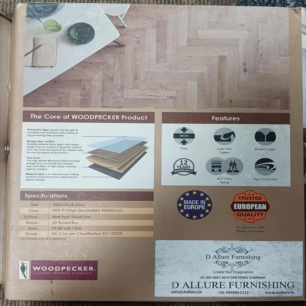 Premium Imported Herringbone Wood Flooring - Woodpecker Series - Color: Multi