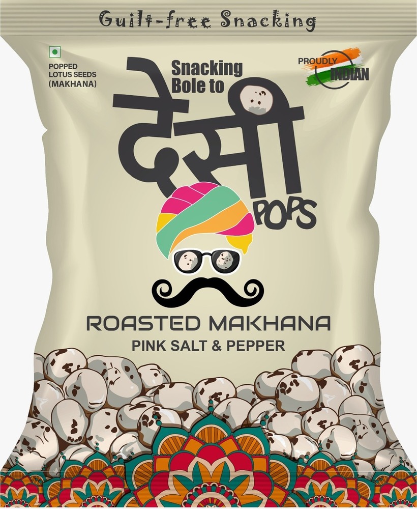 Pink Salt And Pepper Roasted Makhana - Color: White