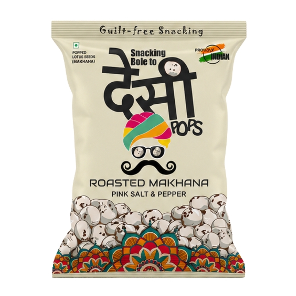 Pink Salt And Pepper Roasted Makhana - Color: White