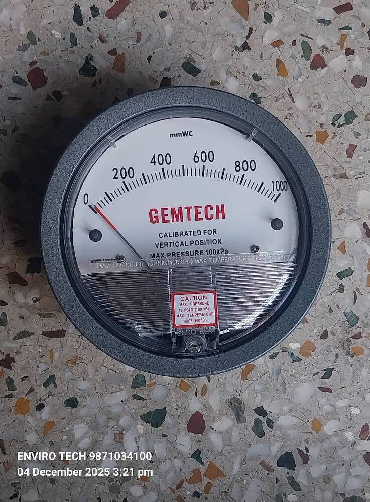 GEMTECH DIFFERENTIAL PRESSURE GAUGE In Industrial Model Township Manesar