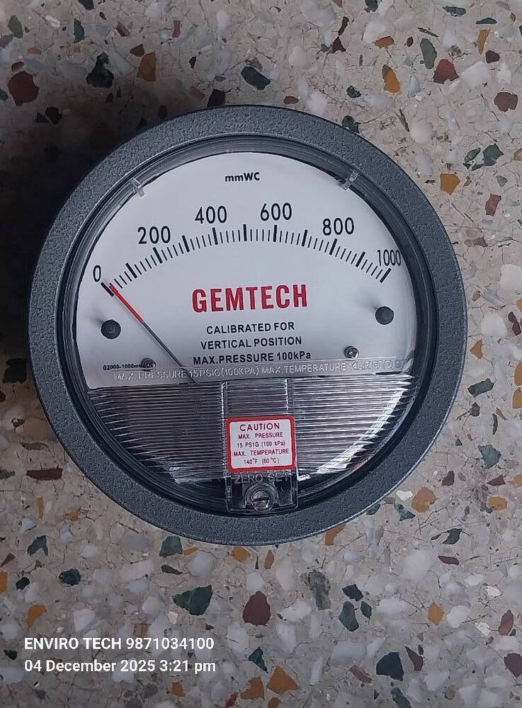 GEMTECH DIFFERENTIAL PRESSURE GAUGE In Industrial Model Township Manesar