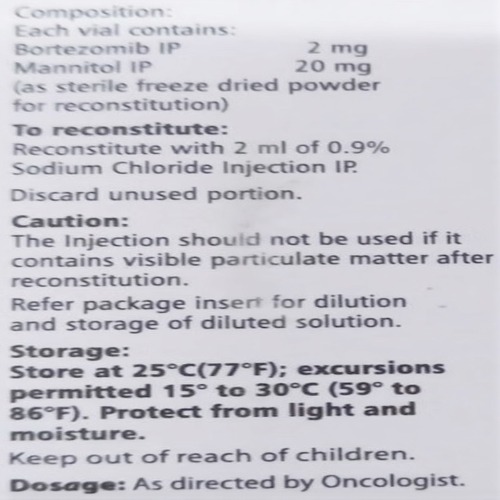 Bortetrust 2 Mg Injection - Physical Form: Liquid