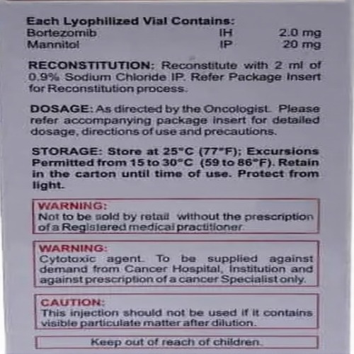 Bortezom 2 Mg Injection - Physical Form: Liquid