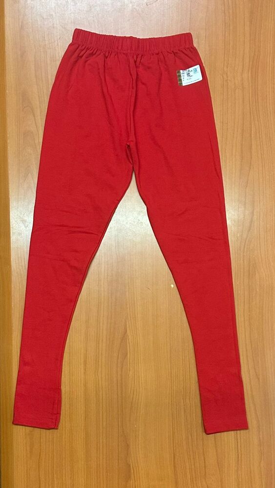 Red Color Ankle Length Leggings - Design: Plain Solid