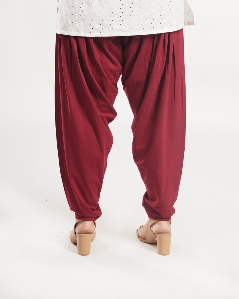 Mehroon Color Patiala Salwar - Design: Plain Solid