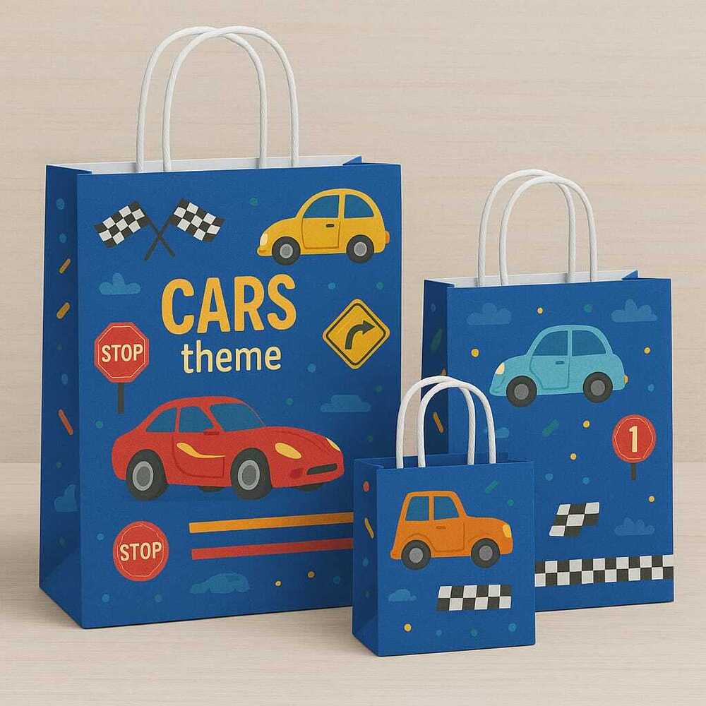 Cars Theme Paper Carry Bag - Feature: Moisture Proof
