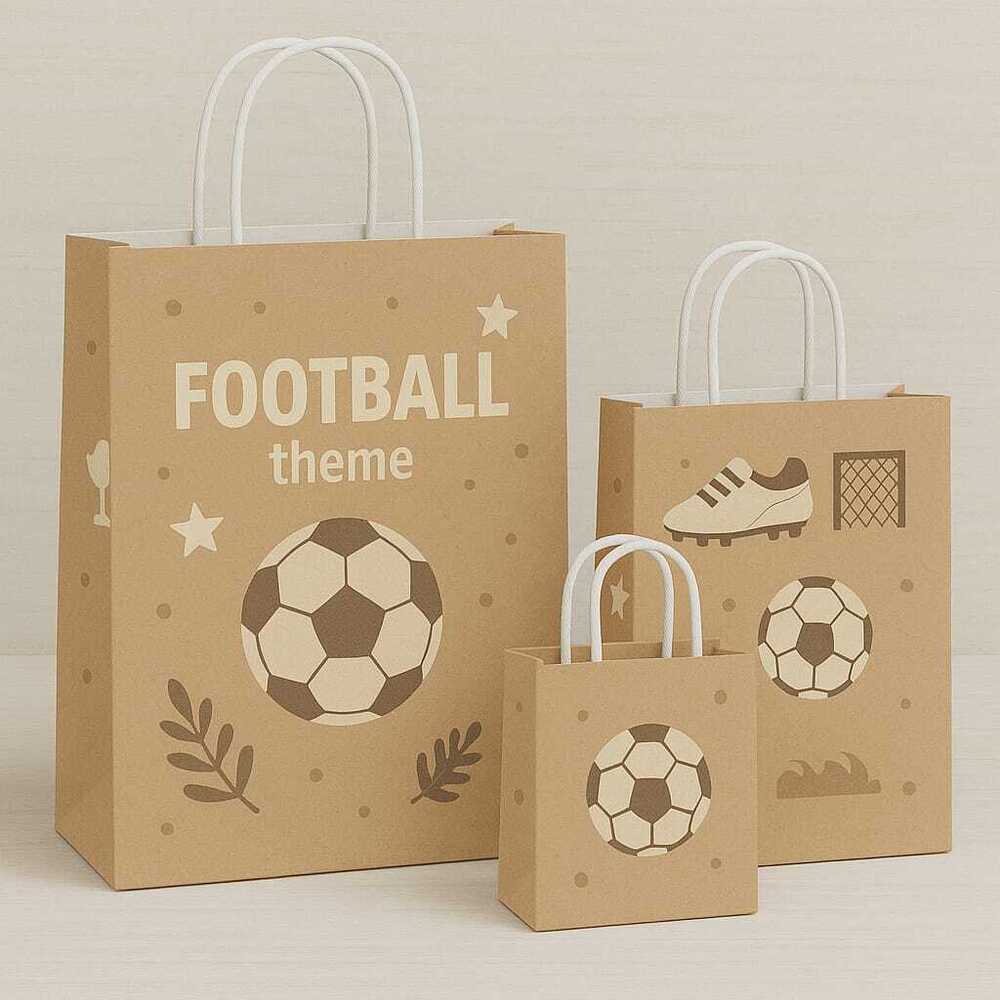Football Theme Light Weight Paper Carry Bag - Feature: Moisture Proof