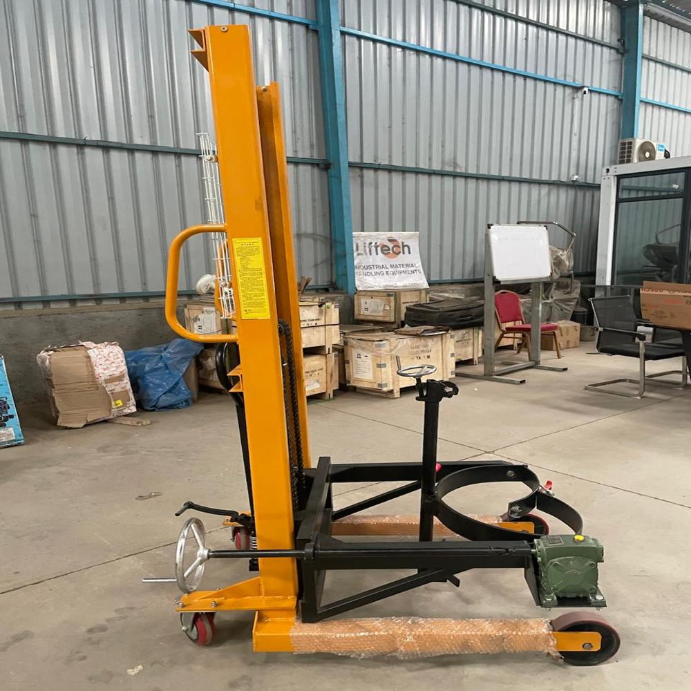 Hydraulic Drum Stacker - Heavy Duty 1000 Kg Capacity | Durable Orange Design, Easy Operation, 1-year Warranty