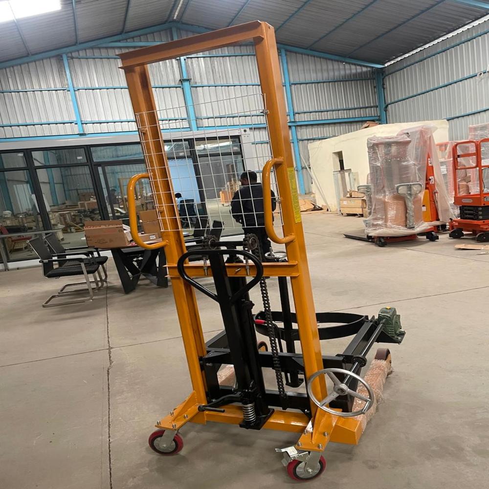 Hydraulic Drum Stacker - Heavy Duty 1000 Kg Capacity | Durable Orange Design, Easy Operation, 1-year Warranty