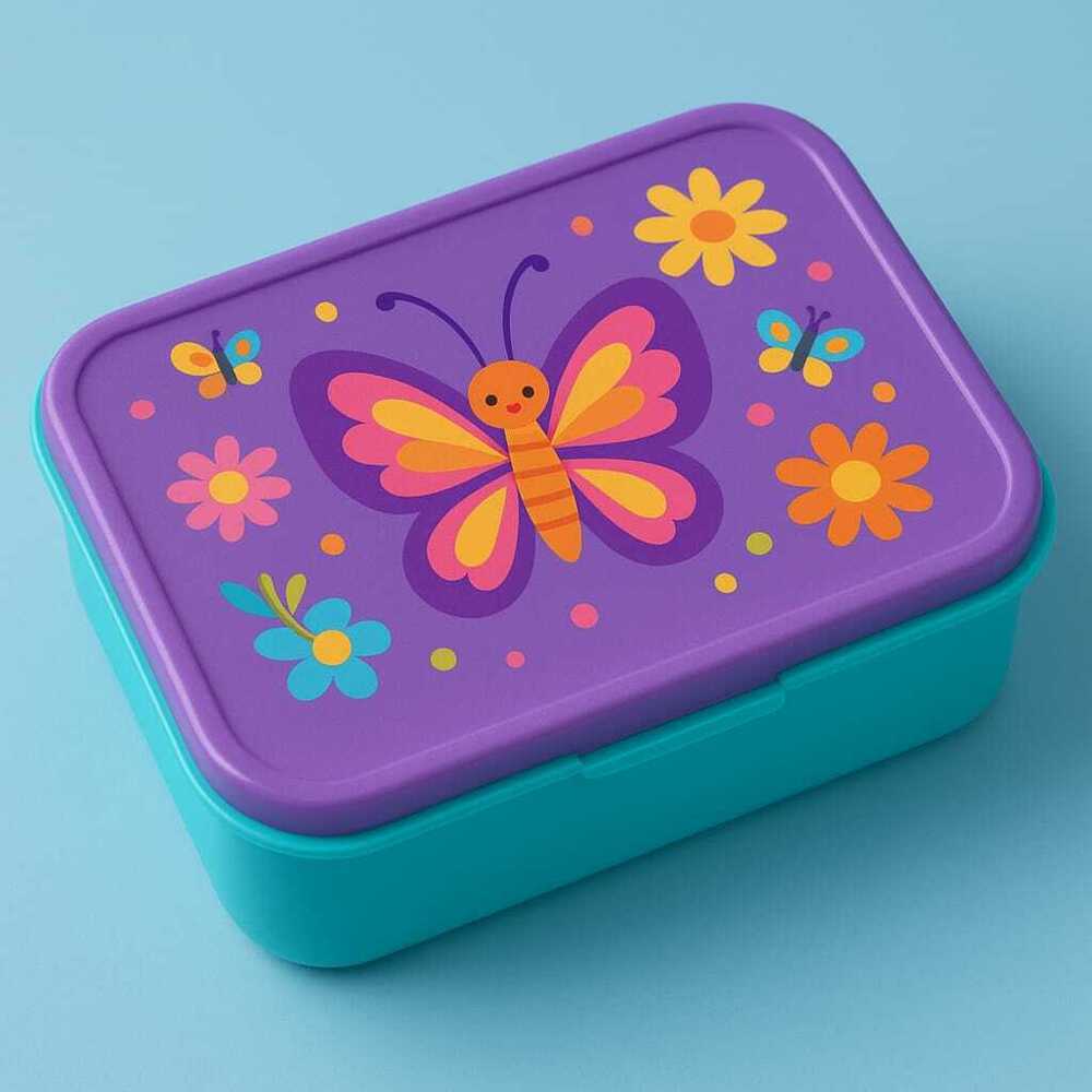 Custom Print Butterfly Theme Tiffin Box