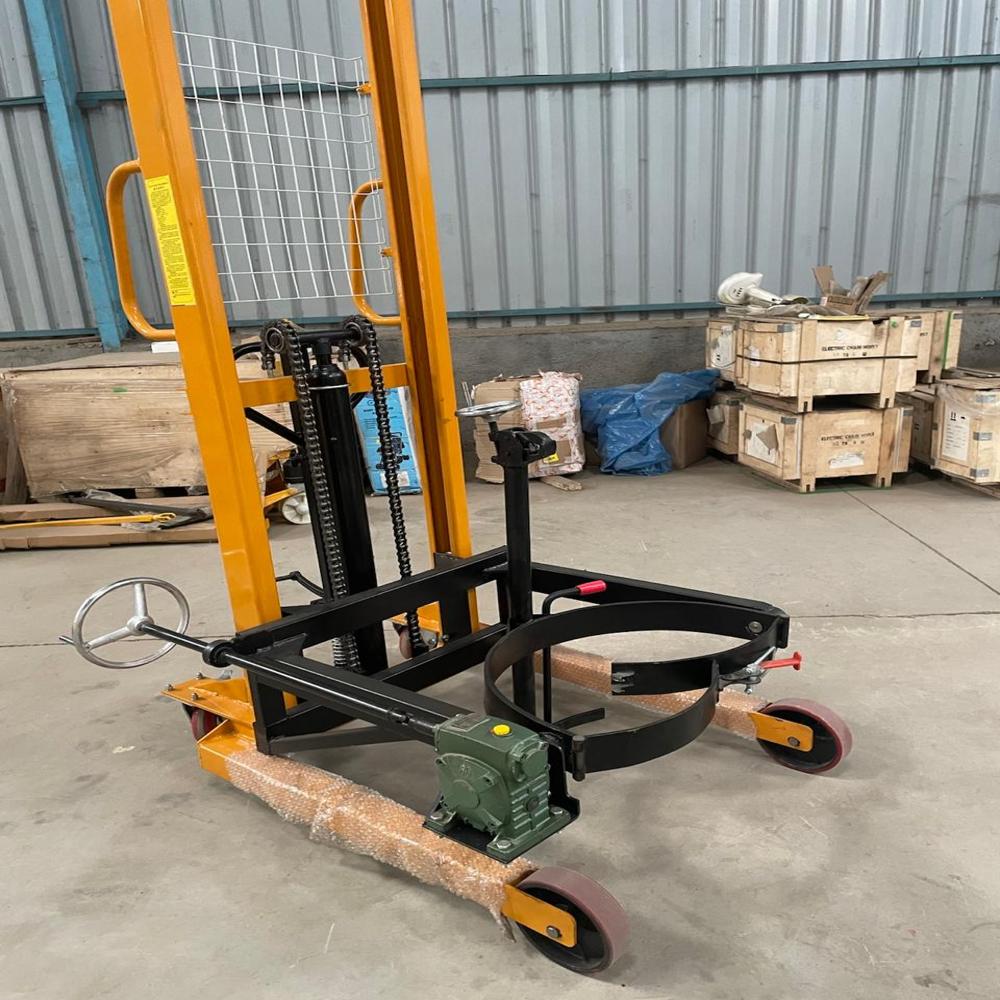Hydraulic Drum Stacker - Heavy Duty 1000 Kg Capacity | Durable Orange Design, Easy Operation, 1-year Warranty