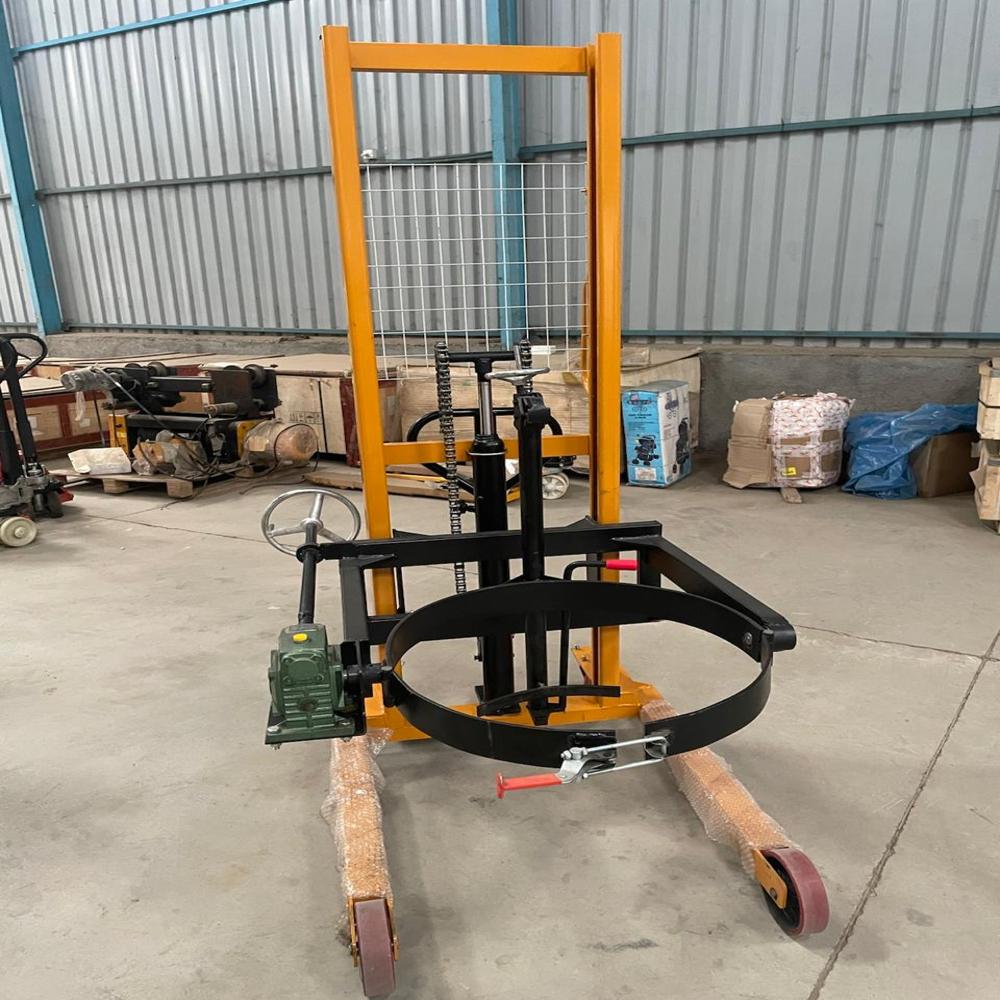 Hydraulic Drum Stacker - Heavy Duty 1000 Kg Capacity | Durable Orange Design, Easy Operation, 1-year Warranty