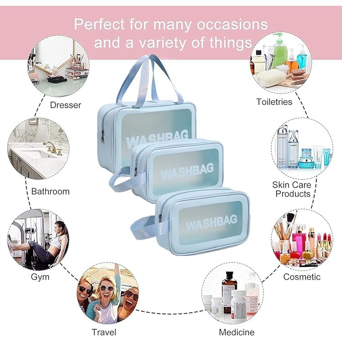 3 Pcs Wash Bag - Color: All Color