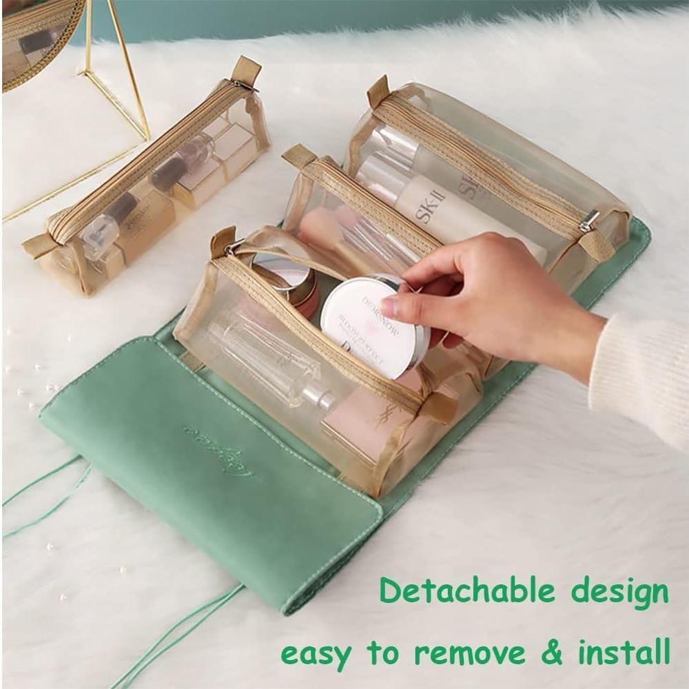 4-in-1 Hanging Roll Up Makeup Pouch Kit
