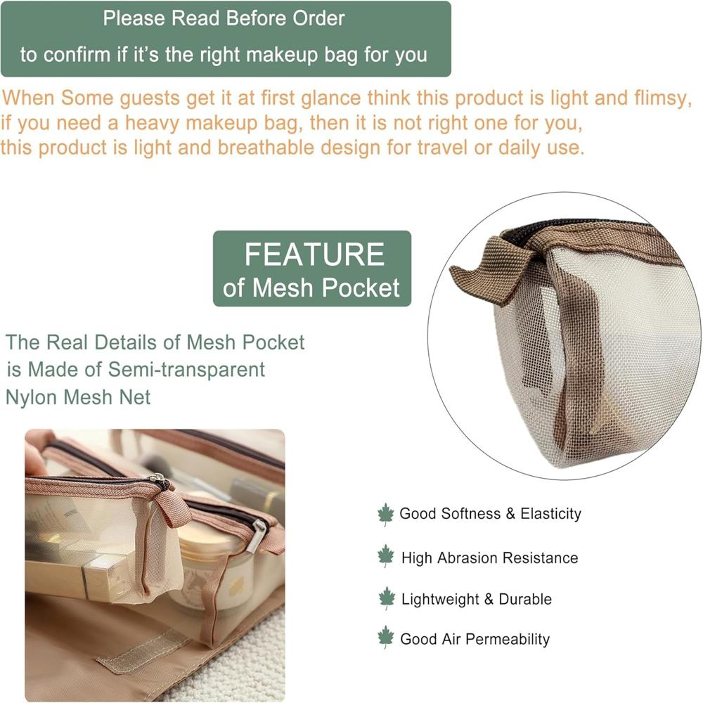 4-in-1 Hanging Roll Up Makeup Pouch Kit