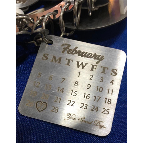 Metal Calendar Key Chain 001 - Color: Sliver