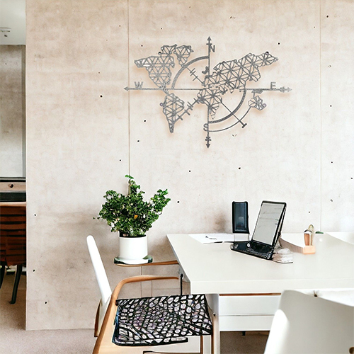 M37 World Map - Silver Grey - Color: Multicolor