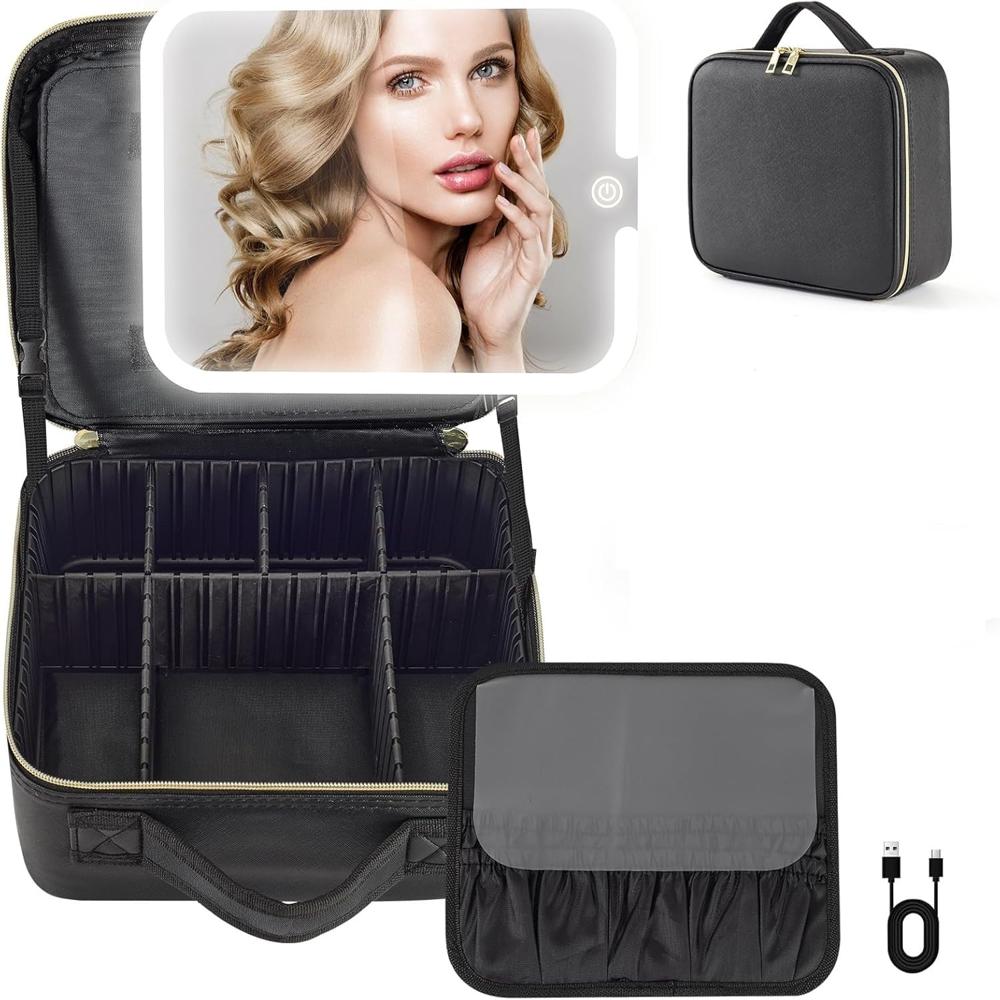 Makeup Bag with LED Mirror