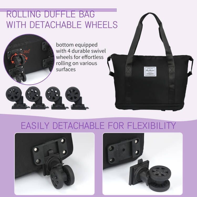 Rolling Duffle Bag with Wheels