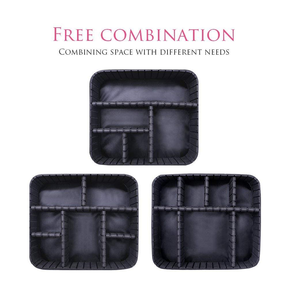 Toiletry Vanity Box With Adjustable Compartment - Color: Black